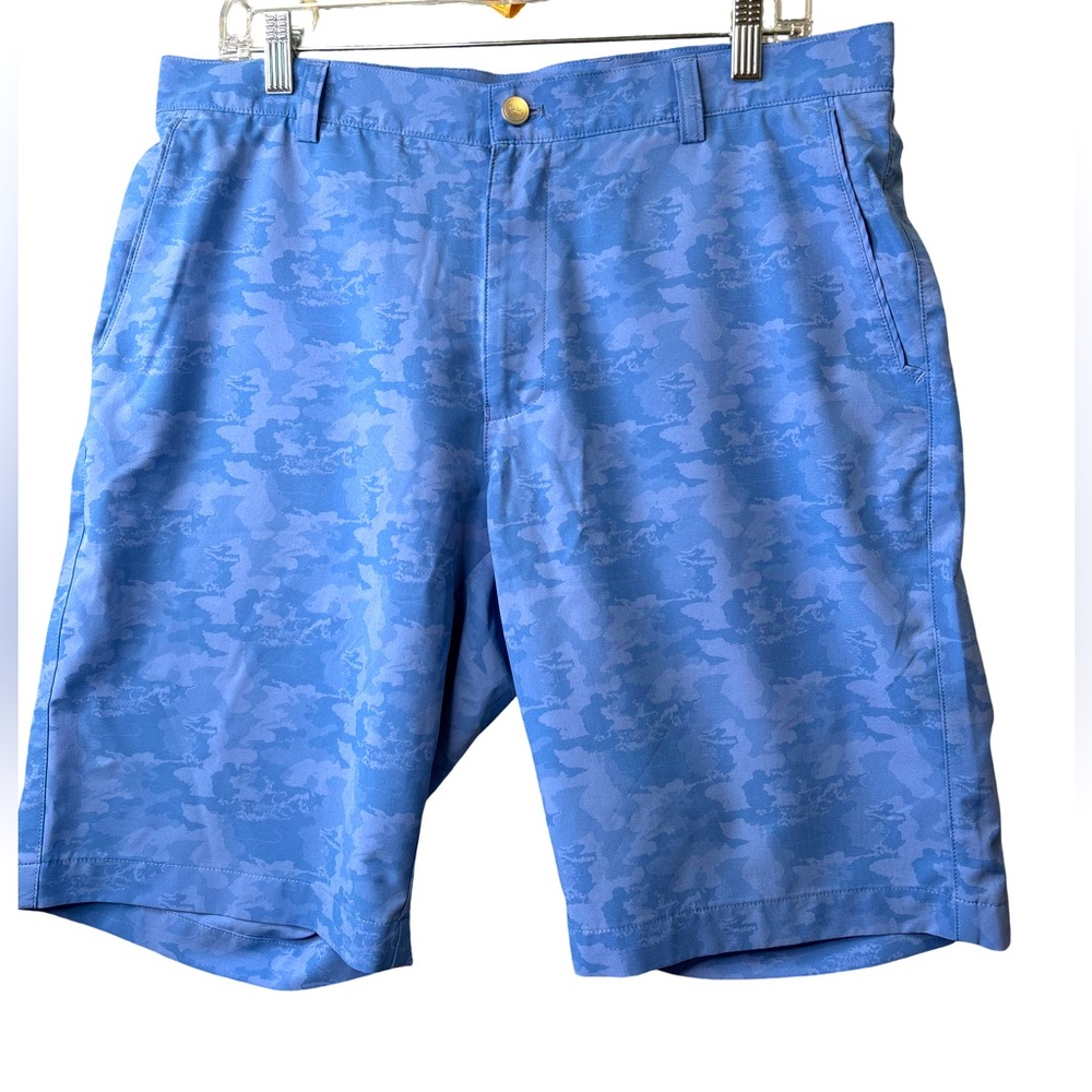 Peter Millar Light Blue Shavkleford Performance Camouflage Shorts 34